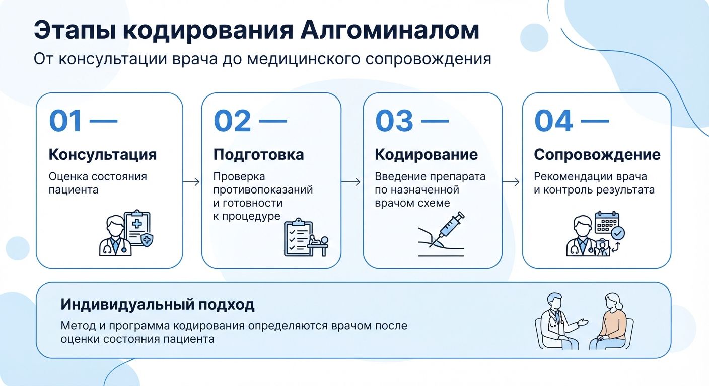 Кодирование препаратом «Алгоминал» в Муравленко инфографика